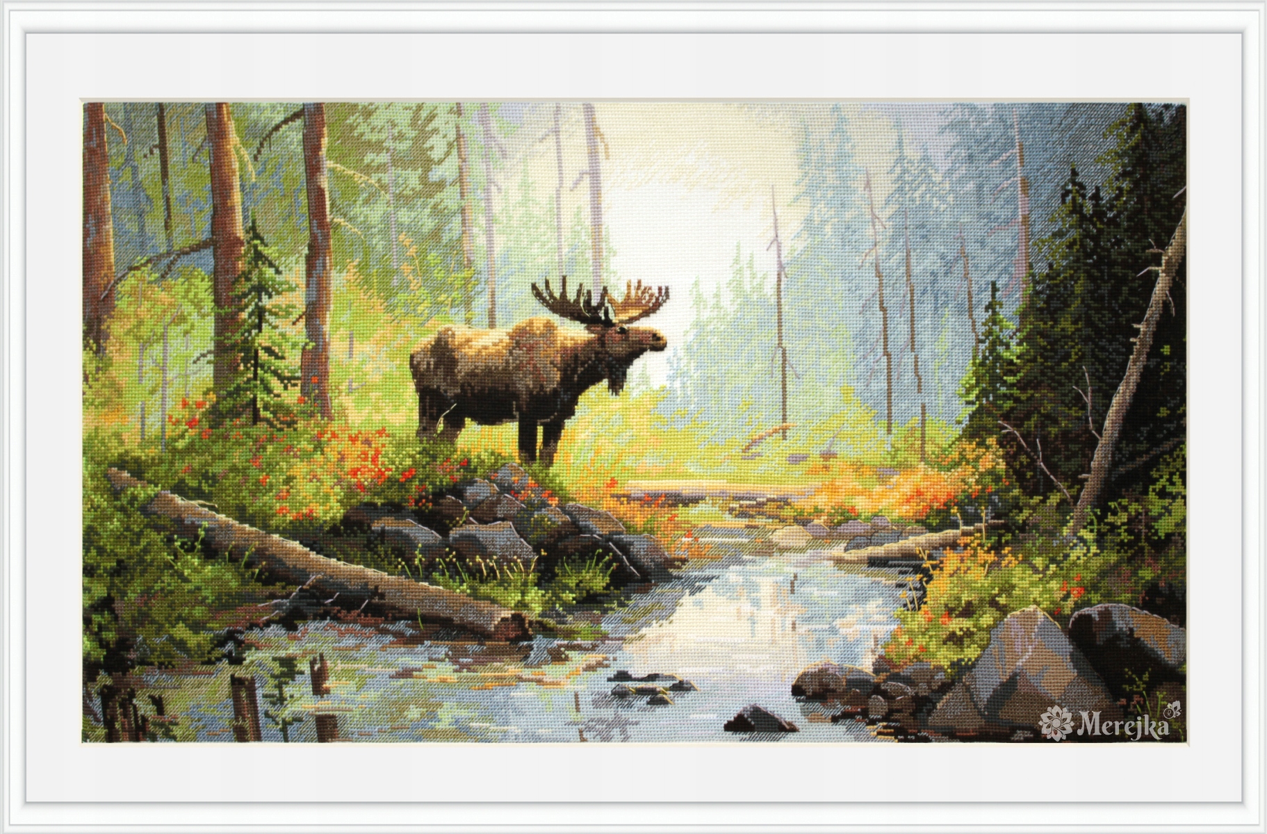 Sada pro křížkovou výšivku Merejka K-245 „Lesní ráno“ 29x52 cm