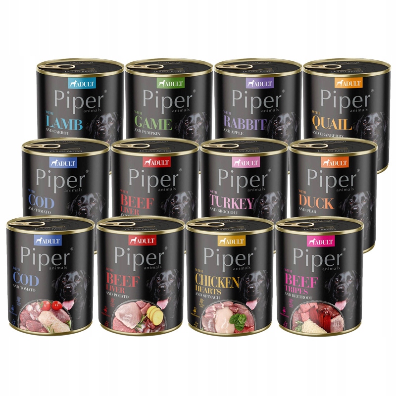 Piper Dolina Noteci MIX 24x800g krmivo mokrý pes sada příchutí
