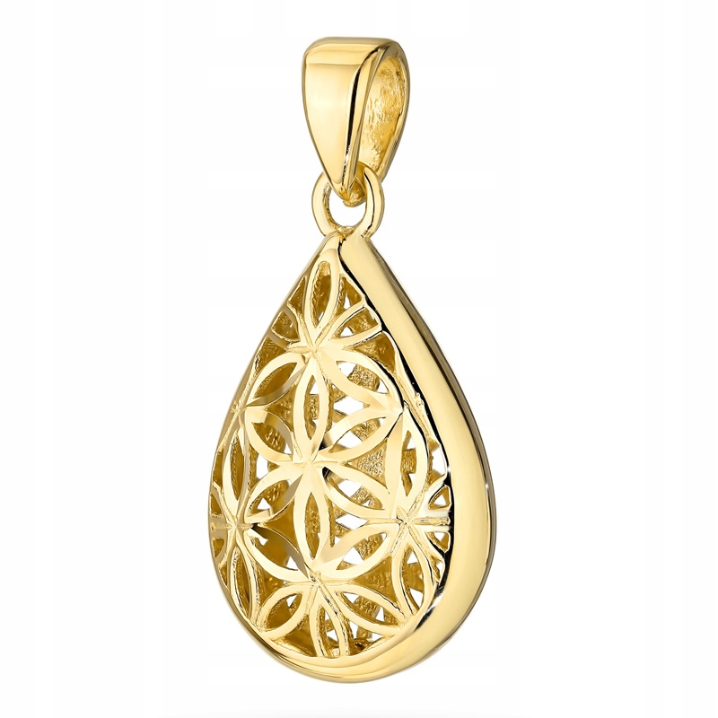 Zlatý Přívěsek Přívěsek pr. 585 Ažurová lžička s květinami 14k