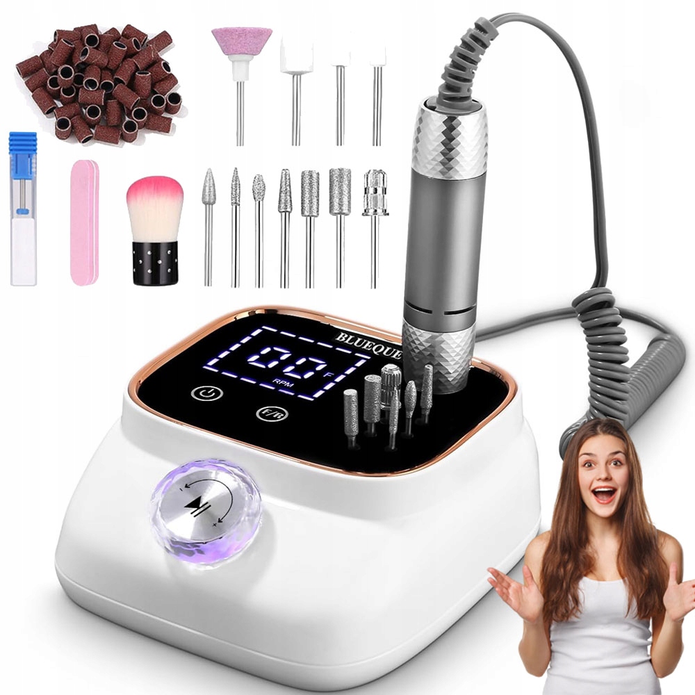 Výkonná Elektrická Frézka Na Nehty 45000 Ot./min Bílá 50 W