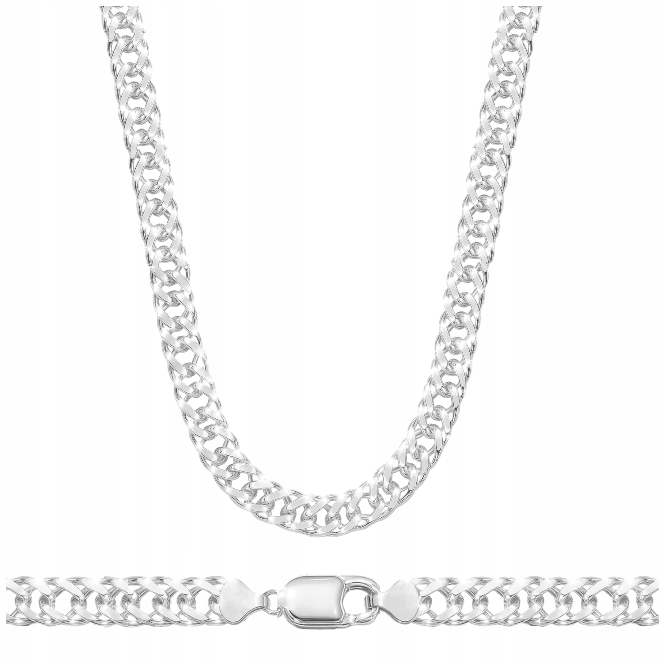 Stříbrný Řetízek Řetízek Rhodes Double Pancr 55CM Rhodiovaný 2,2MM Stříbro