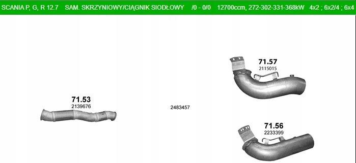 SCANIA P G R 12.7 2115015 RURA WYDECHOWA Producent części Polmo
