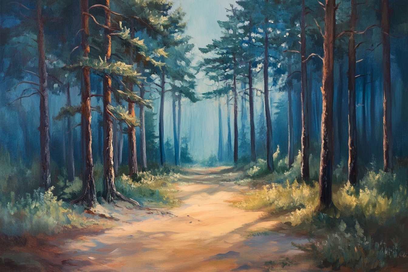 Obraz Na Plátně Canvas Krajina Příroda Les Stromy Borovice Cesta Stezka 120x80