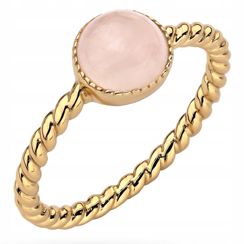 Srebrny Pierścionek pr. 925 z Różowym Kwarcem r17