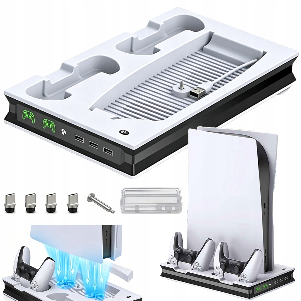 2W1 Podstawka Chłodząca Stojak Stacja Dokująca do PS5 PS5 Slim ładująca
