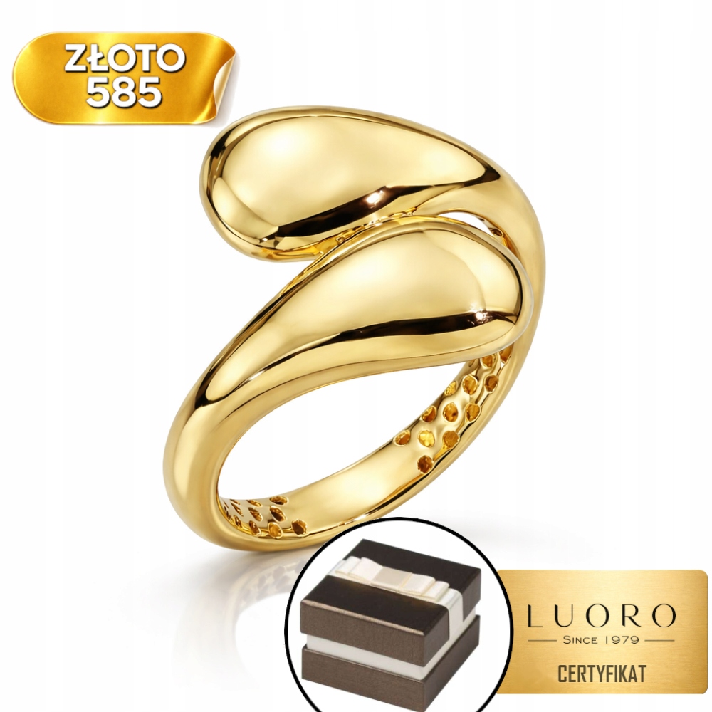 Prstýnek 585 14K Hladké Slzy Žluté Zlato R22