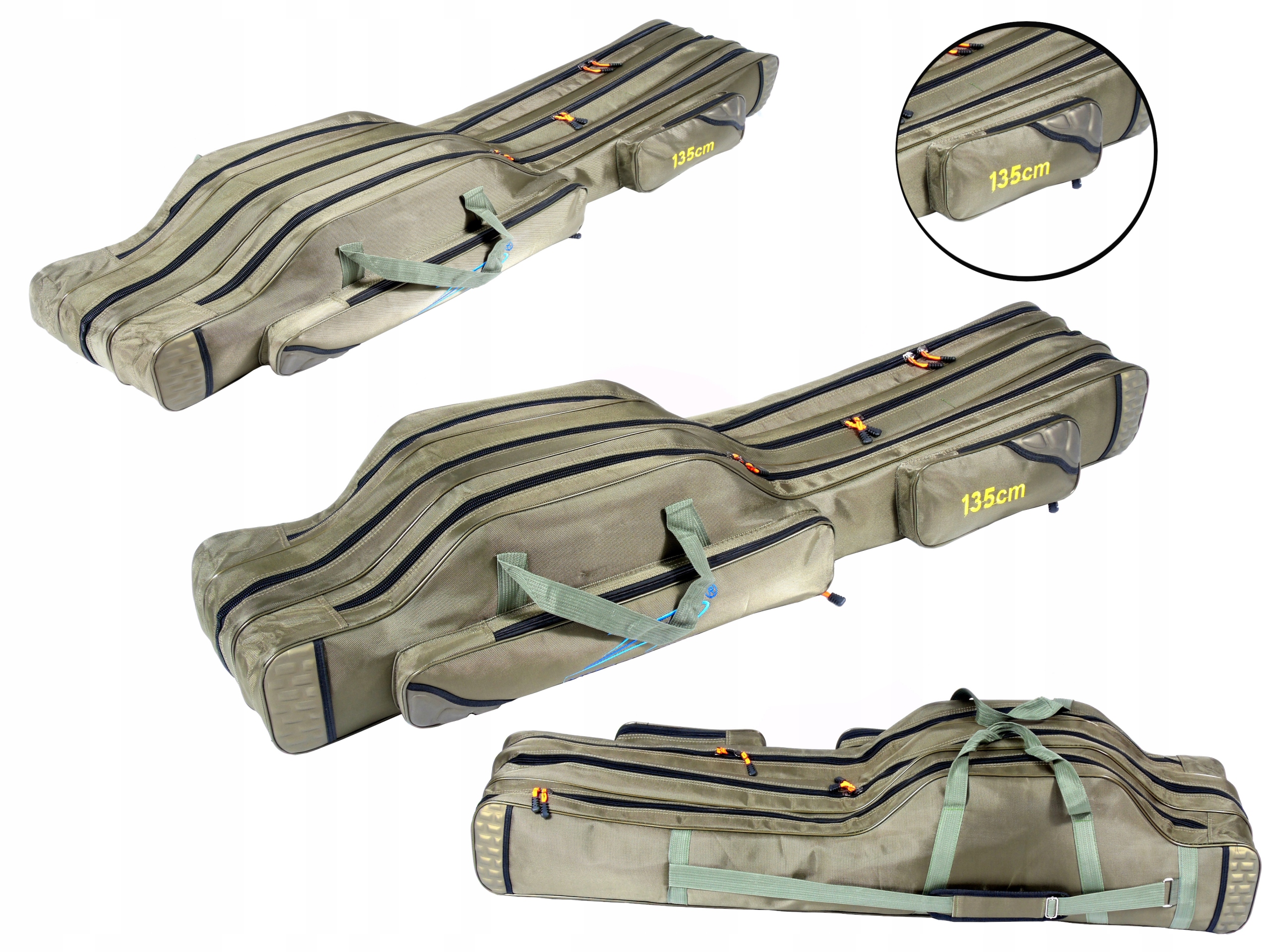 POKROWIEC NA WĘDKI 135 cm 3 KOMORY wzmacniany