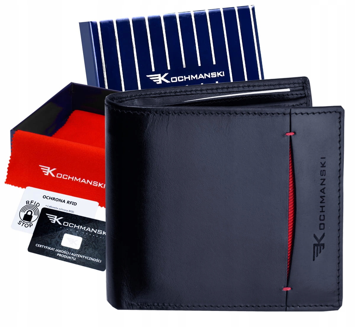 

Kochmanski skórzany portfel męski skóra Rfid duży