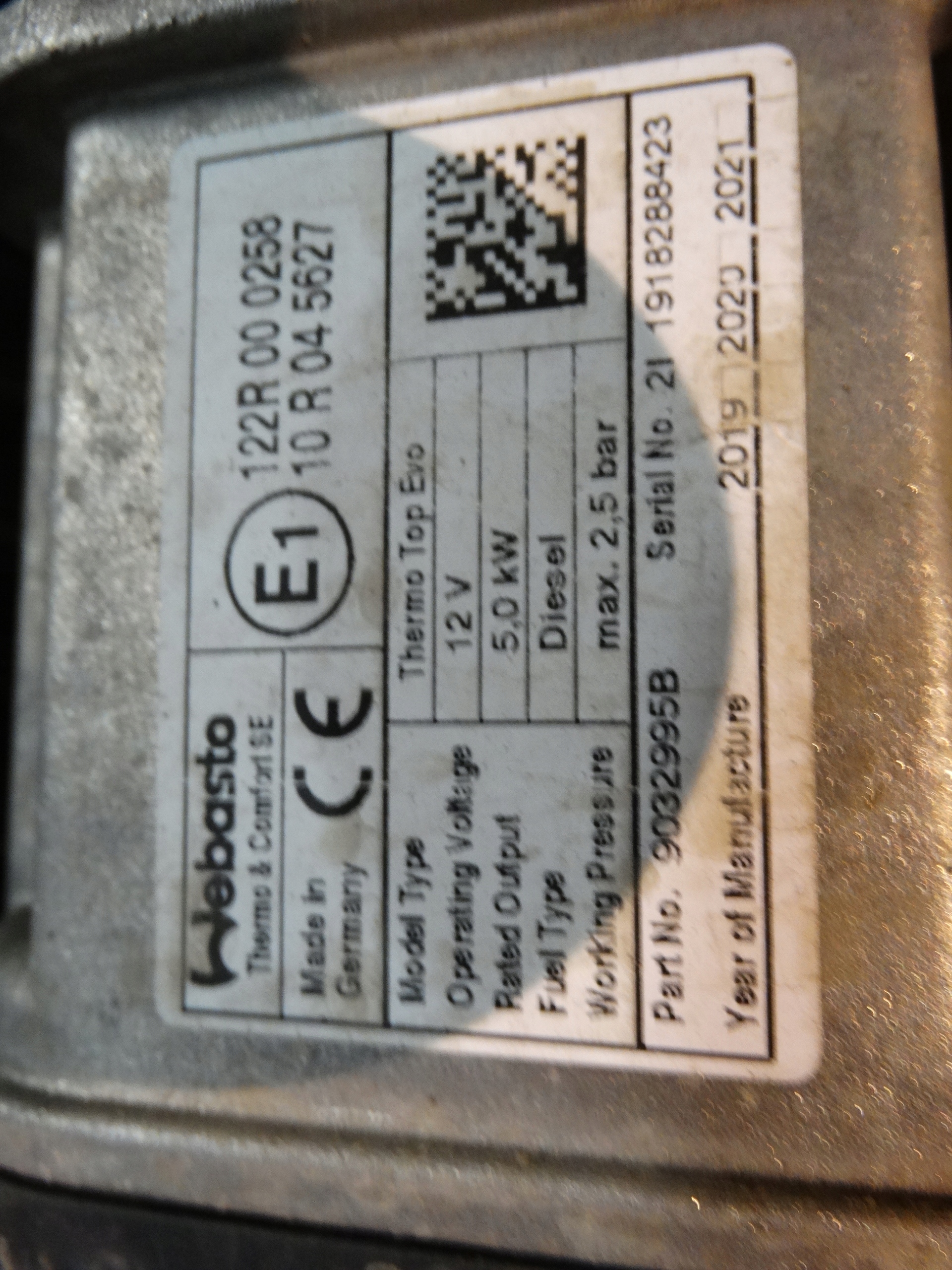 IDEALNE KPL. WEBASTO DIESEL PILOT MERCEDES W167 DIESEL 1