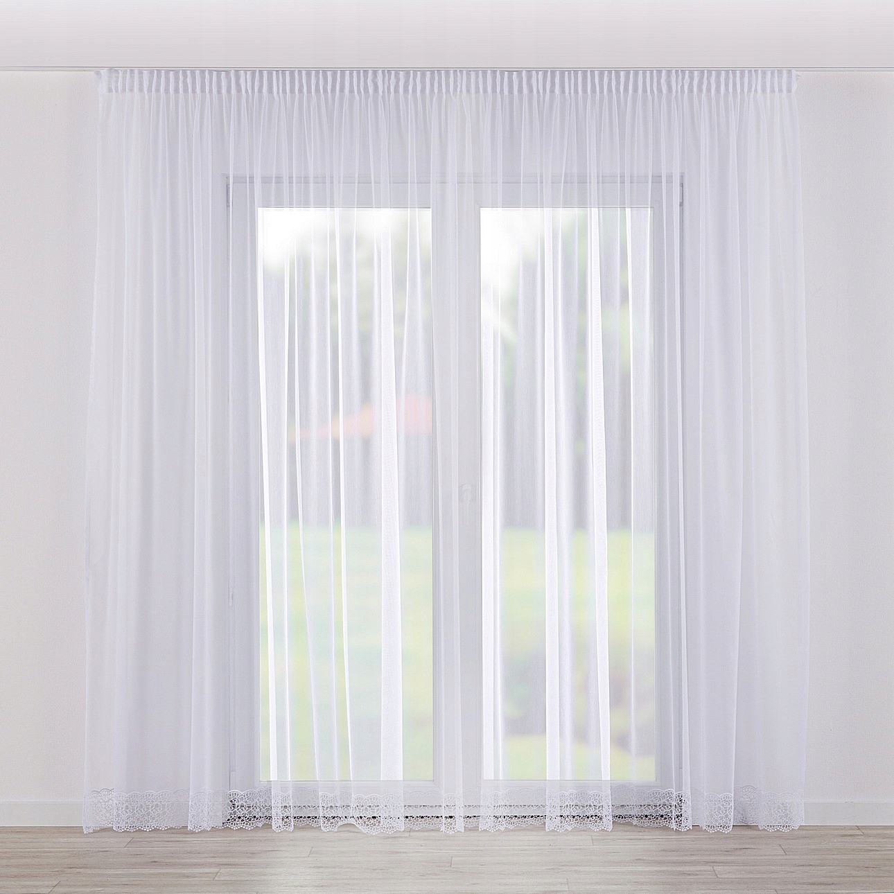 Hotová Záclona na pásku Woalowa 300 x 245 cm, bílá