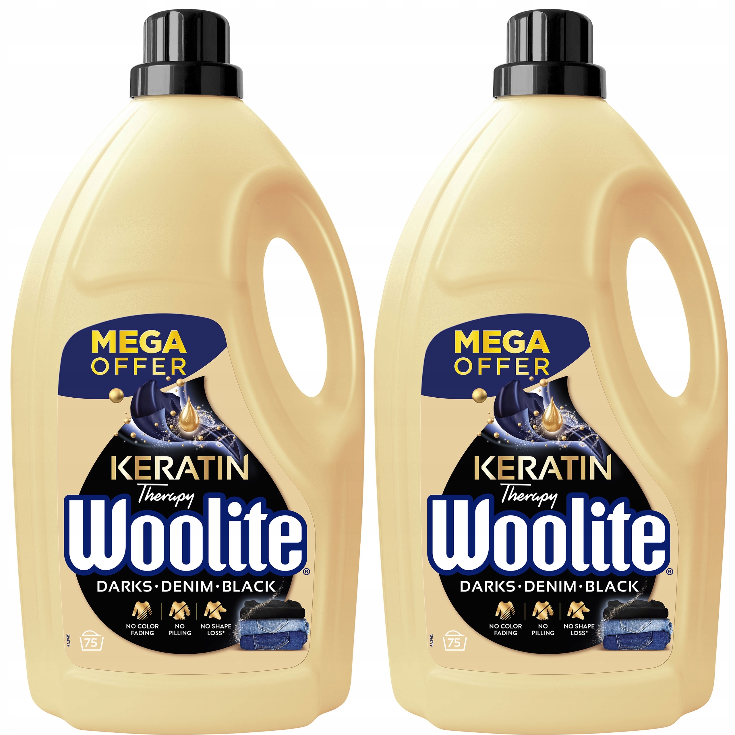 Levně Woolite Sada Tekutých Pracích Prostředků Na Černé Prádlo S Keratinem, 2 X 4.5 L