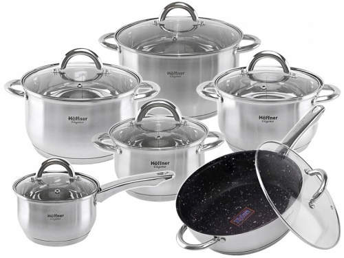 Sada Hrnců 12 kusů El Hoffner Elegance Premium Set Hrnců Set