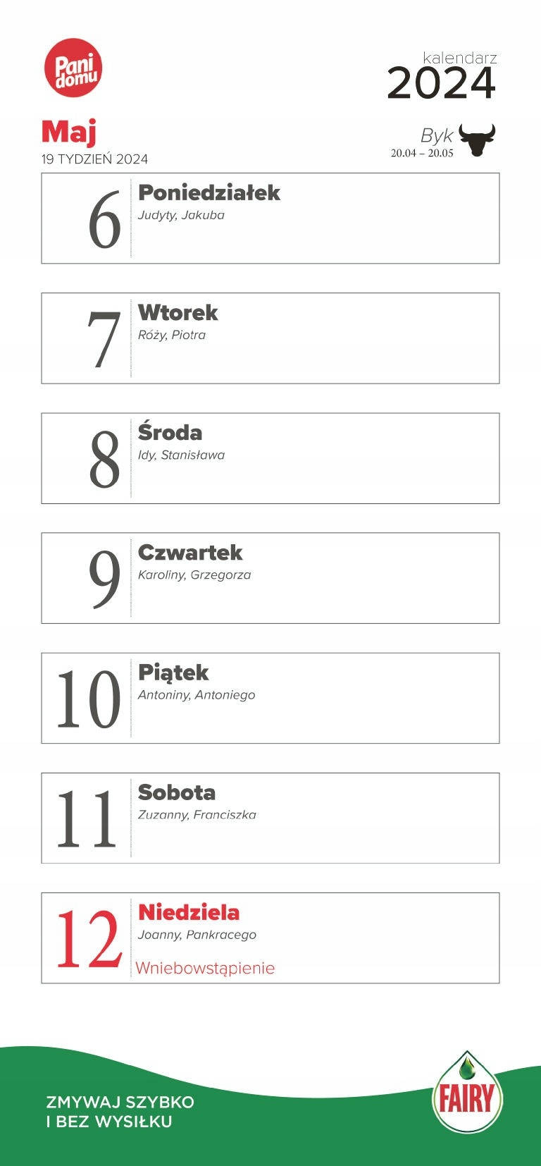 KALENDARZ TYGODNIOWY PANI DOMU PORADNIK KALENDARZ 2024 Wydawnictwo Bauer