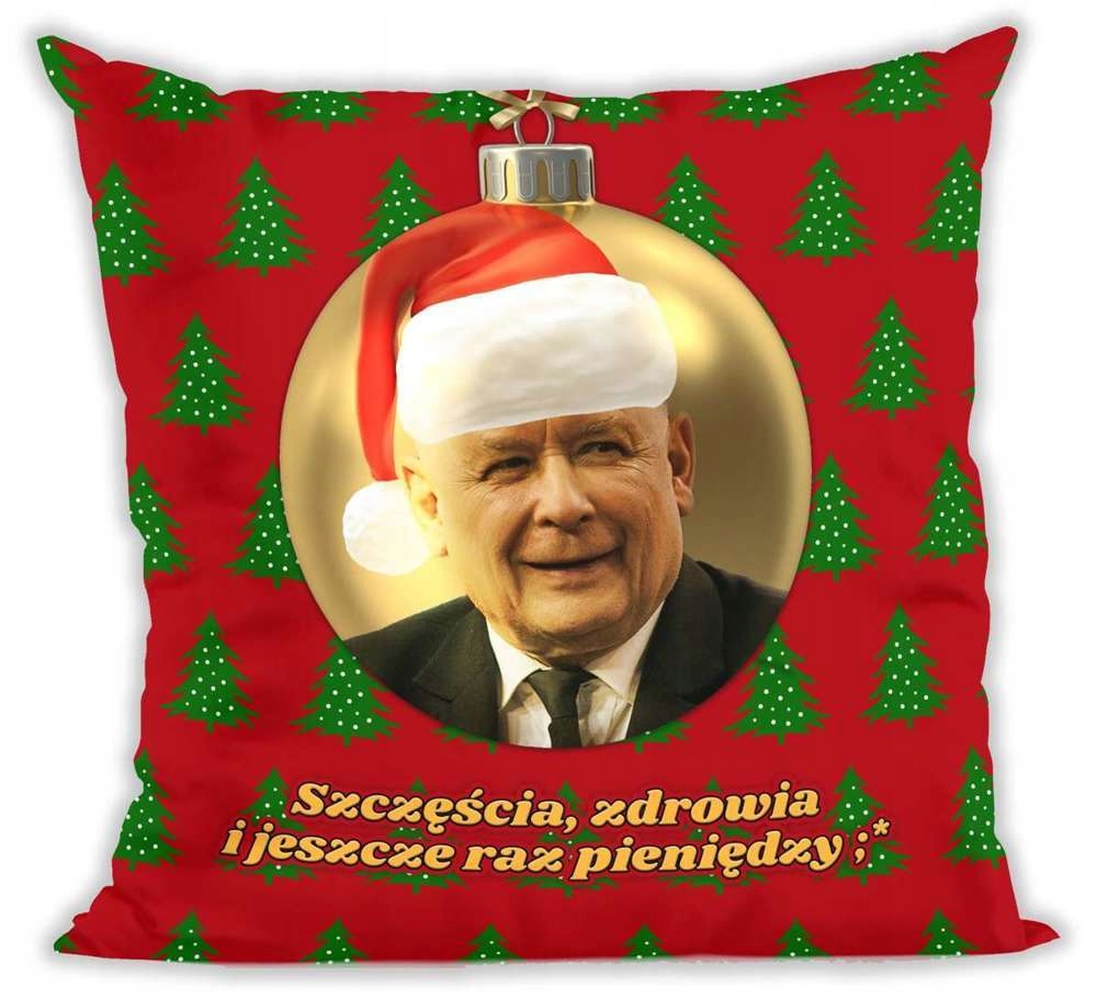 

Poduszka prezes Jarosław Pis świąteczna śmieszna
