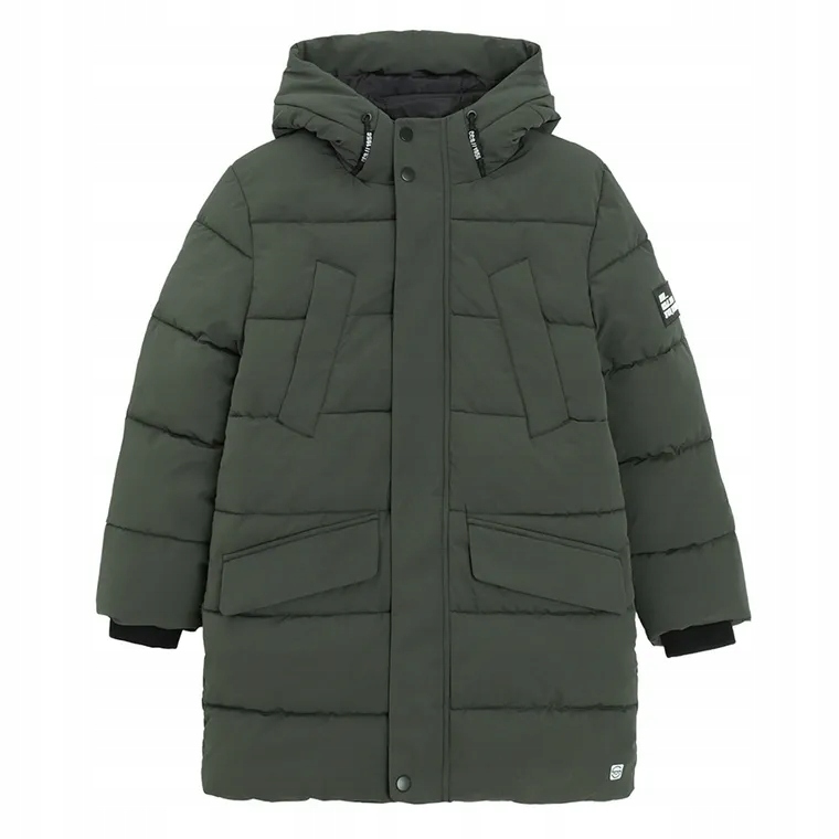 Cool Club Kurtka Płaszcz chłopięcy ocieplany khaki Waterproof roz. 176