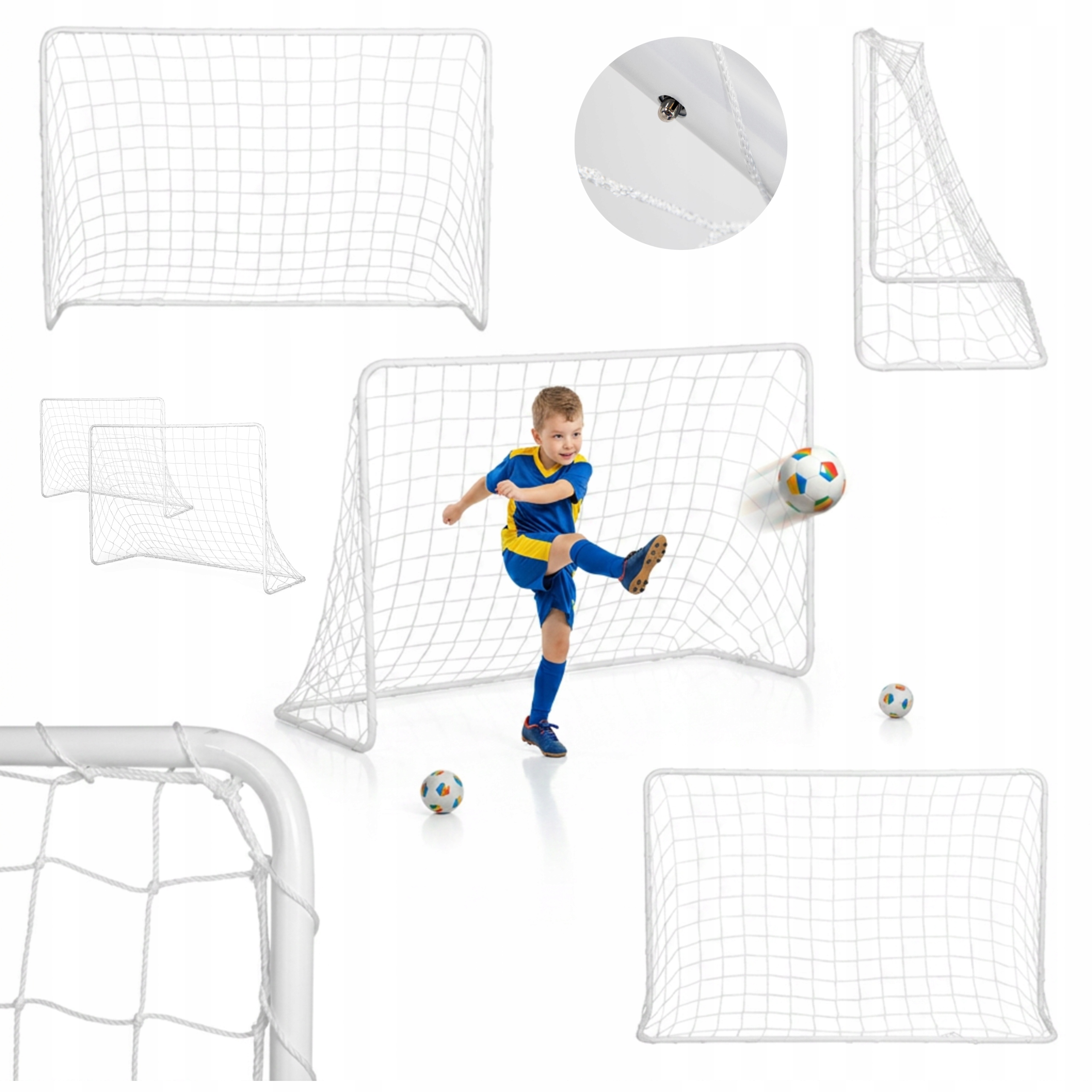 Zestaw 2 Bramek Bramka Piłkarska Ogrodowa Treningowa 180x122 cm Dla Dzieci