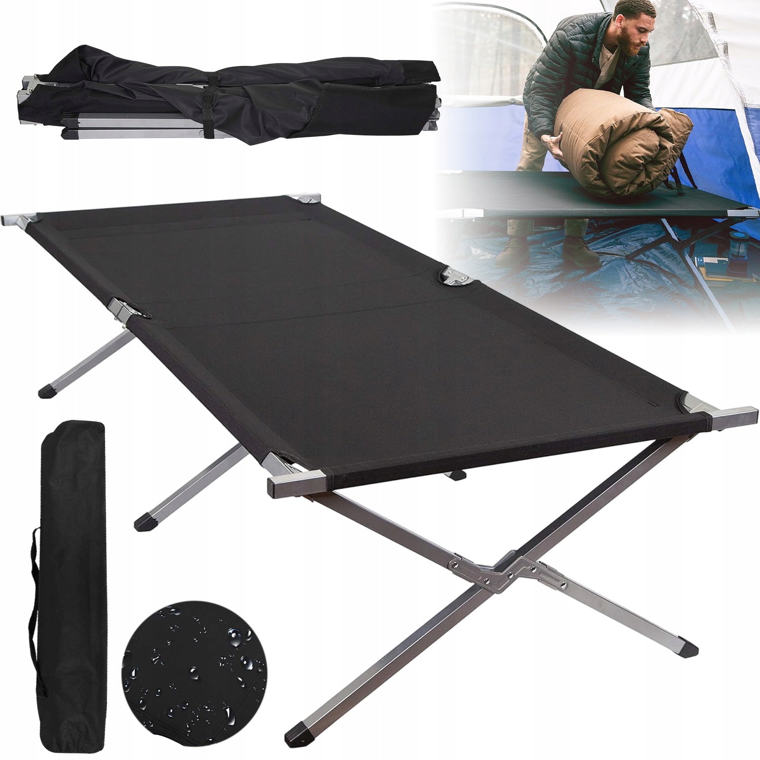 Cestovní Skládací Polní Lehátko, Rám Z Hliníkové Slitiny, 130 Kg