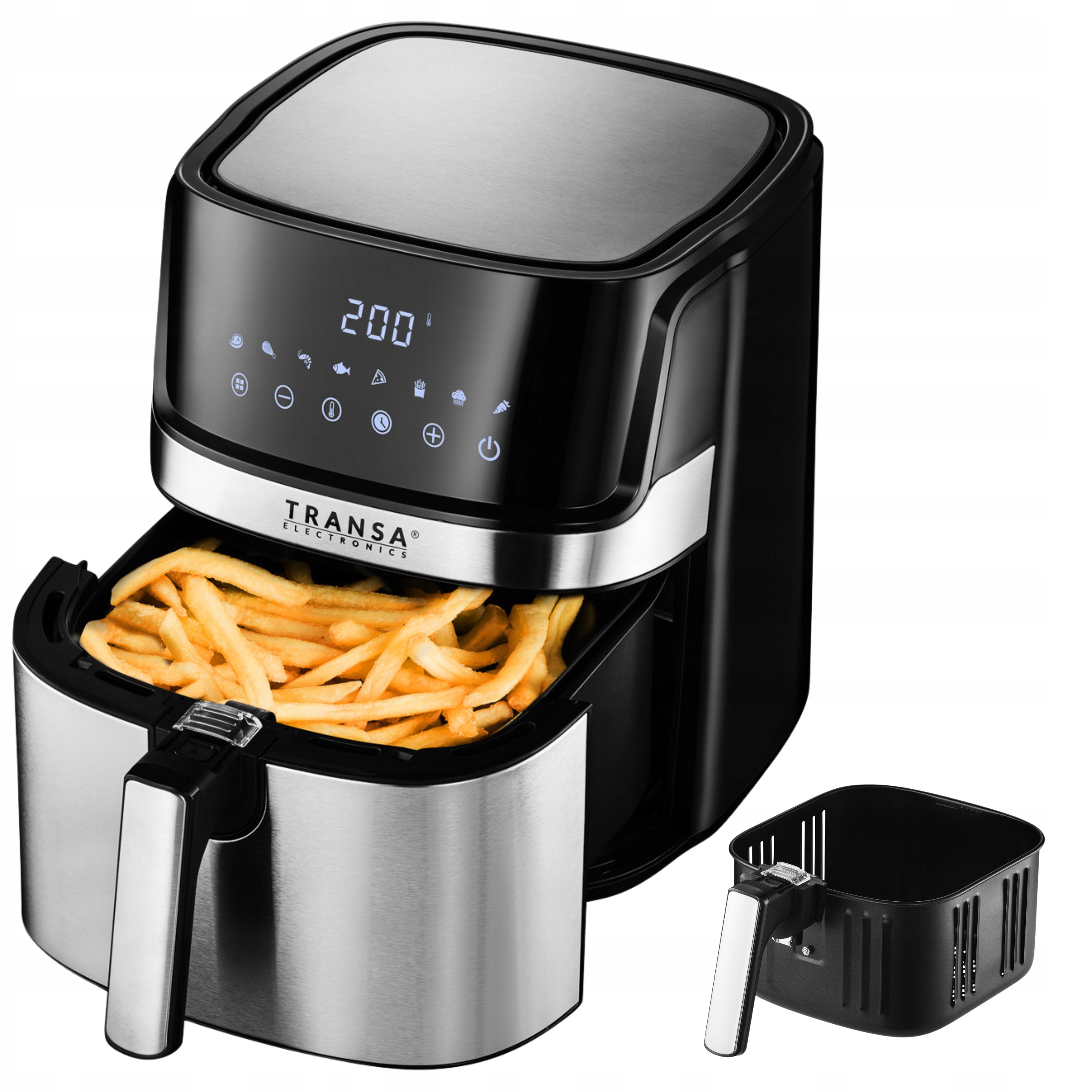 Frytkownica Beztłuszczowa Inox 8 Programów Misa XXL 6L 1700W