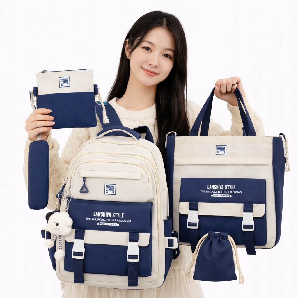 Set Batoh Taška Kosmetická Taška Školní Taška Módní Sada