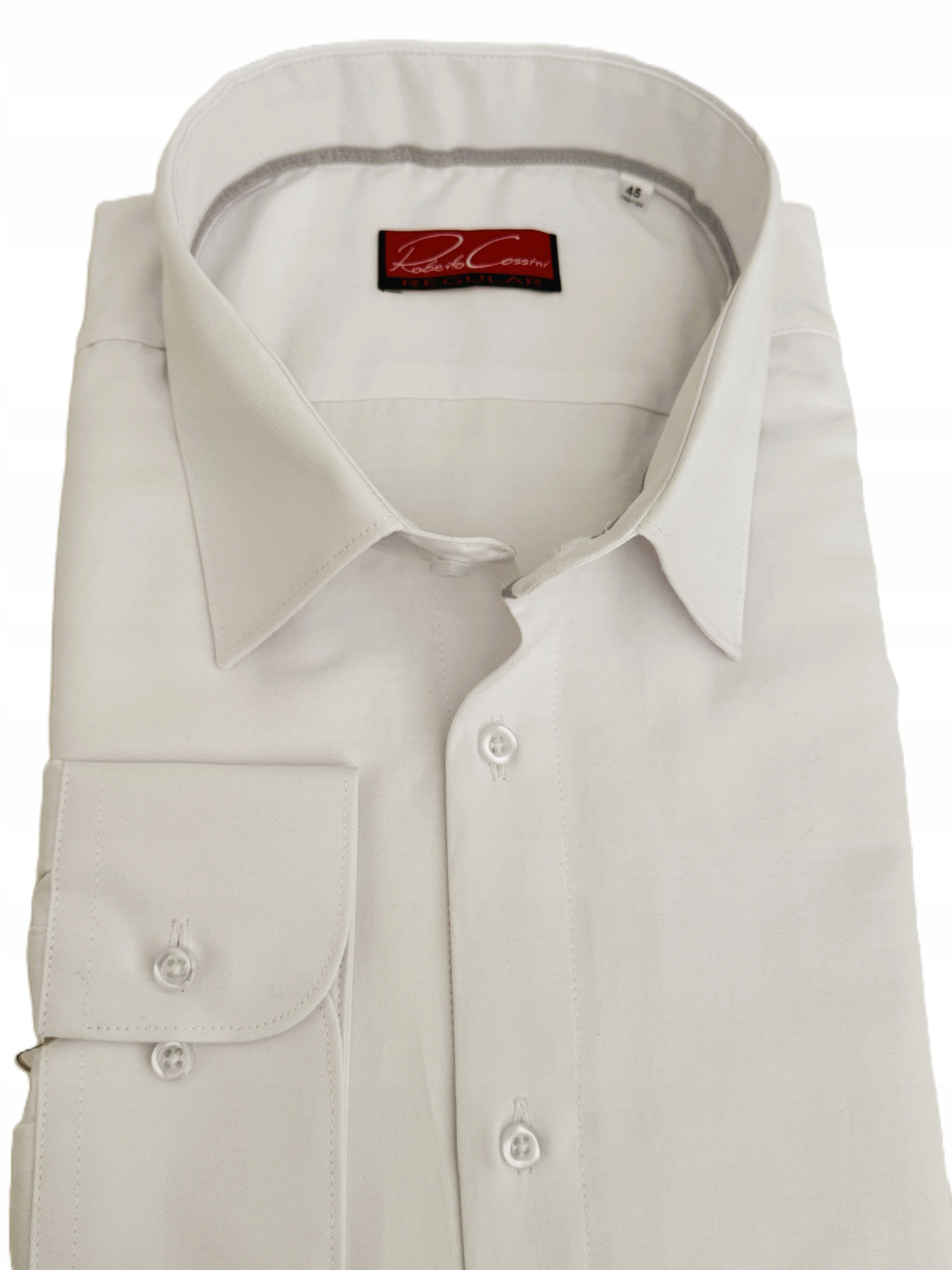 Roberto Cossini pánská košile Reular bílá s dlouhým rukávem a límcem 41 188/194
