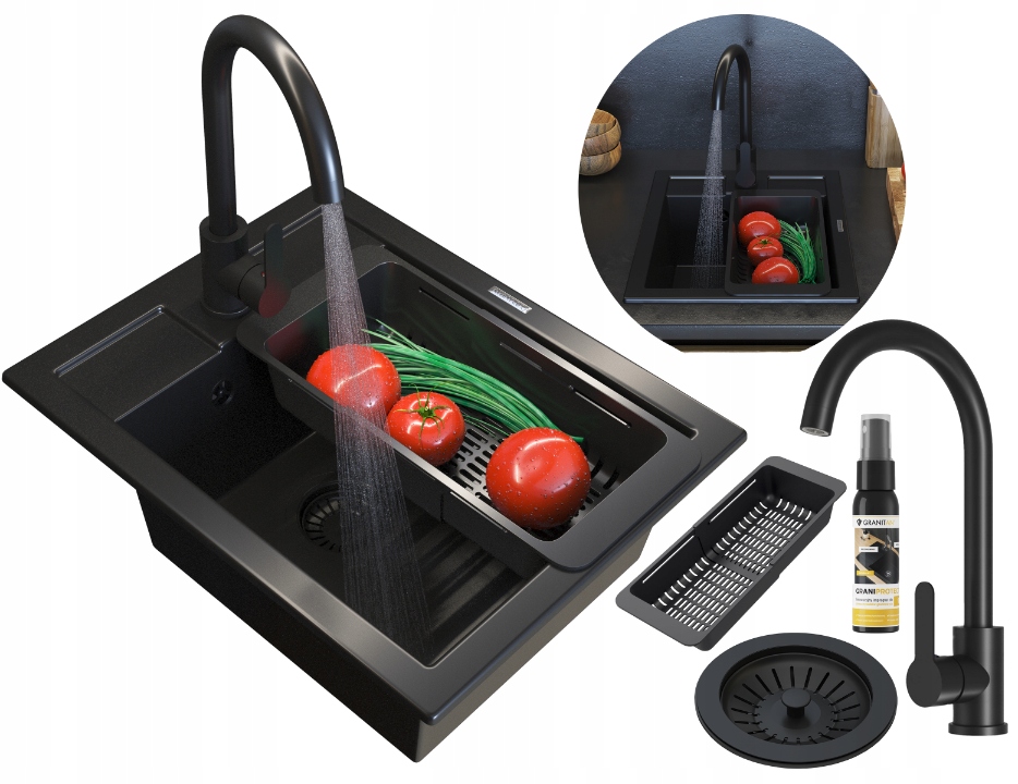 Jednokomorový dřez Granitan Best granit černý