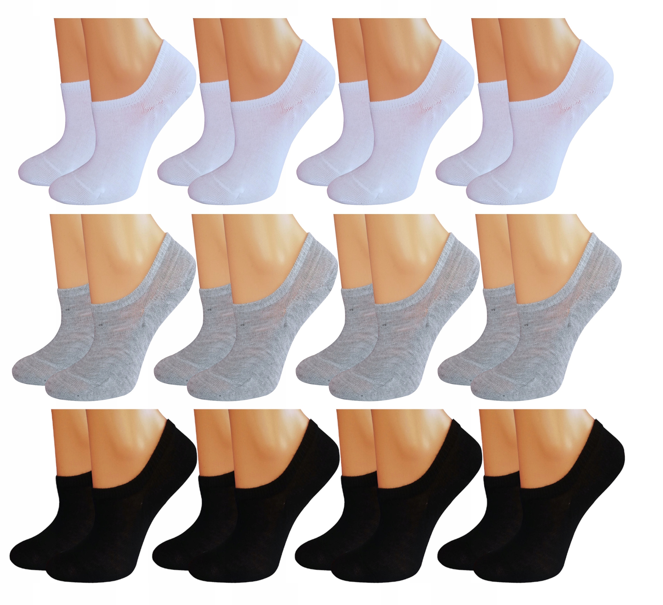 

12x Skarpetki damskie bawełniane Stopki 39-42 MIX