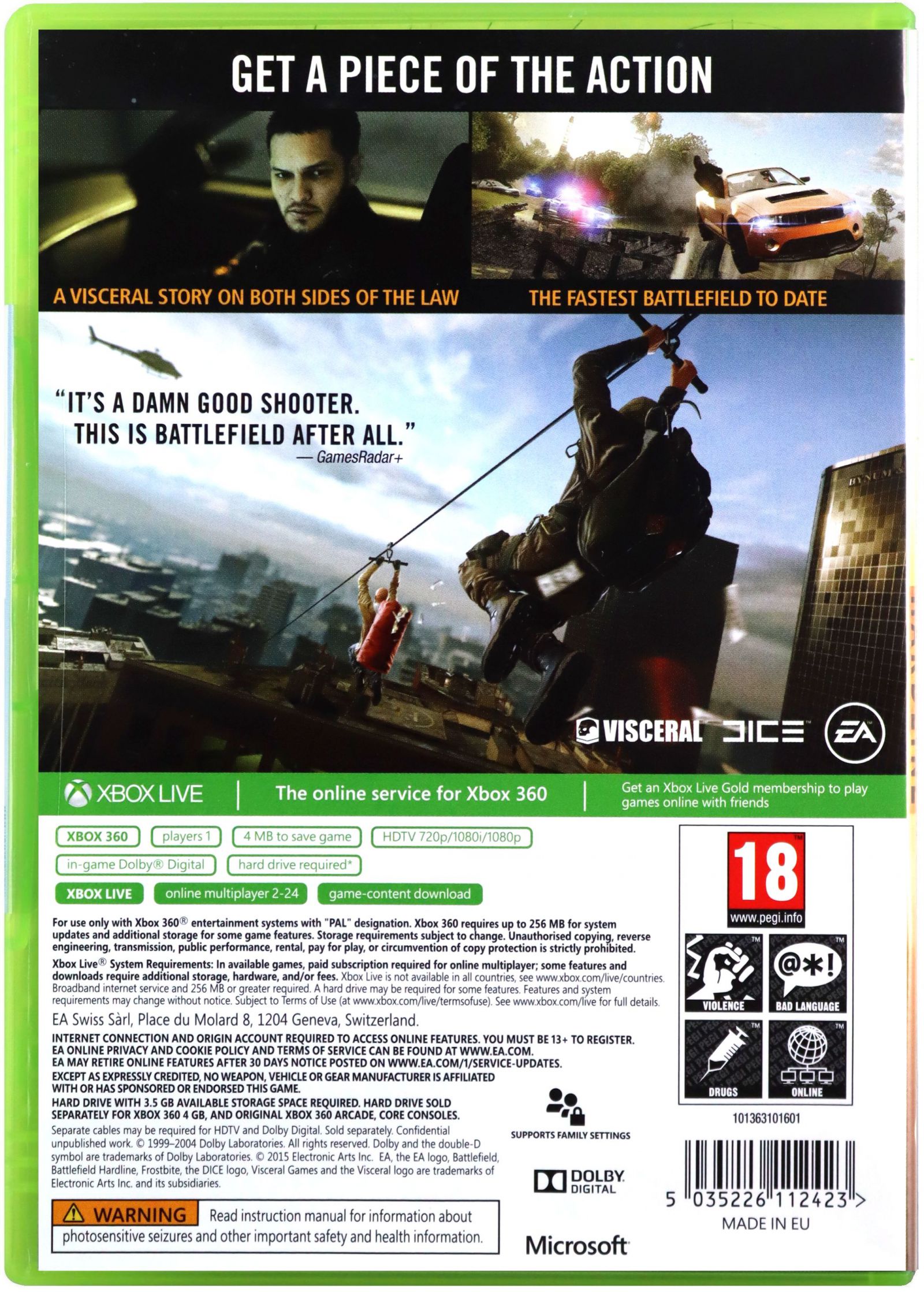 BATTLEFIELD HARDLINE [GRA XBOX360] Stan opakowania oryginalne