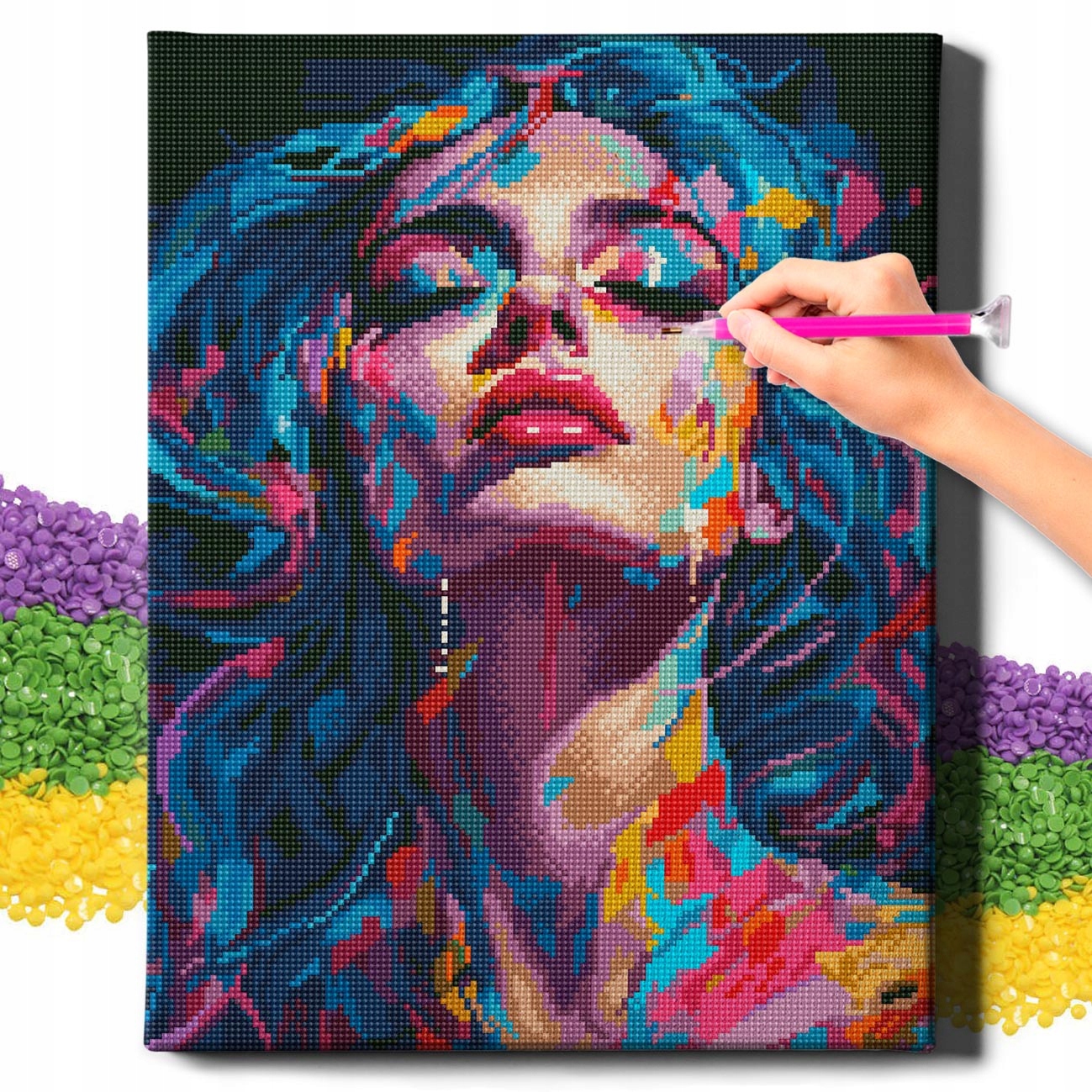 Diamond Painting 5D s Ramou Výšivka Diamantová Velká Žena Mozaika 40x50 cm