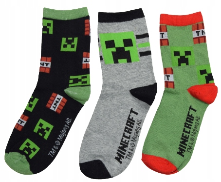 

Skarpetki dziecięce 35/38 Minecraft 3 Pak