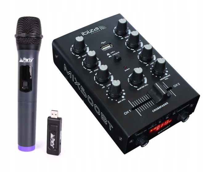 

Mikser 2-kanały Usb Bt+ mikrofon Uhf/ Stick Usb