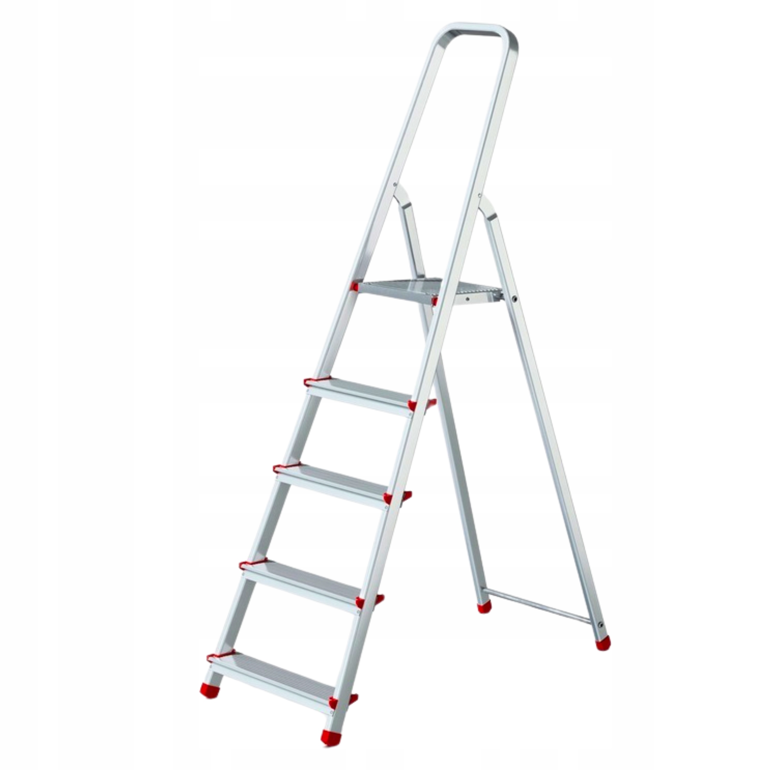 Domáca hliníková rebríková tyč 5 stupňov s hákom Zadarmo poľský výrobok 2,97 m Abiko