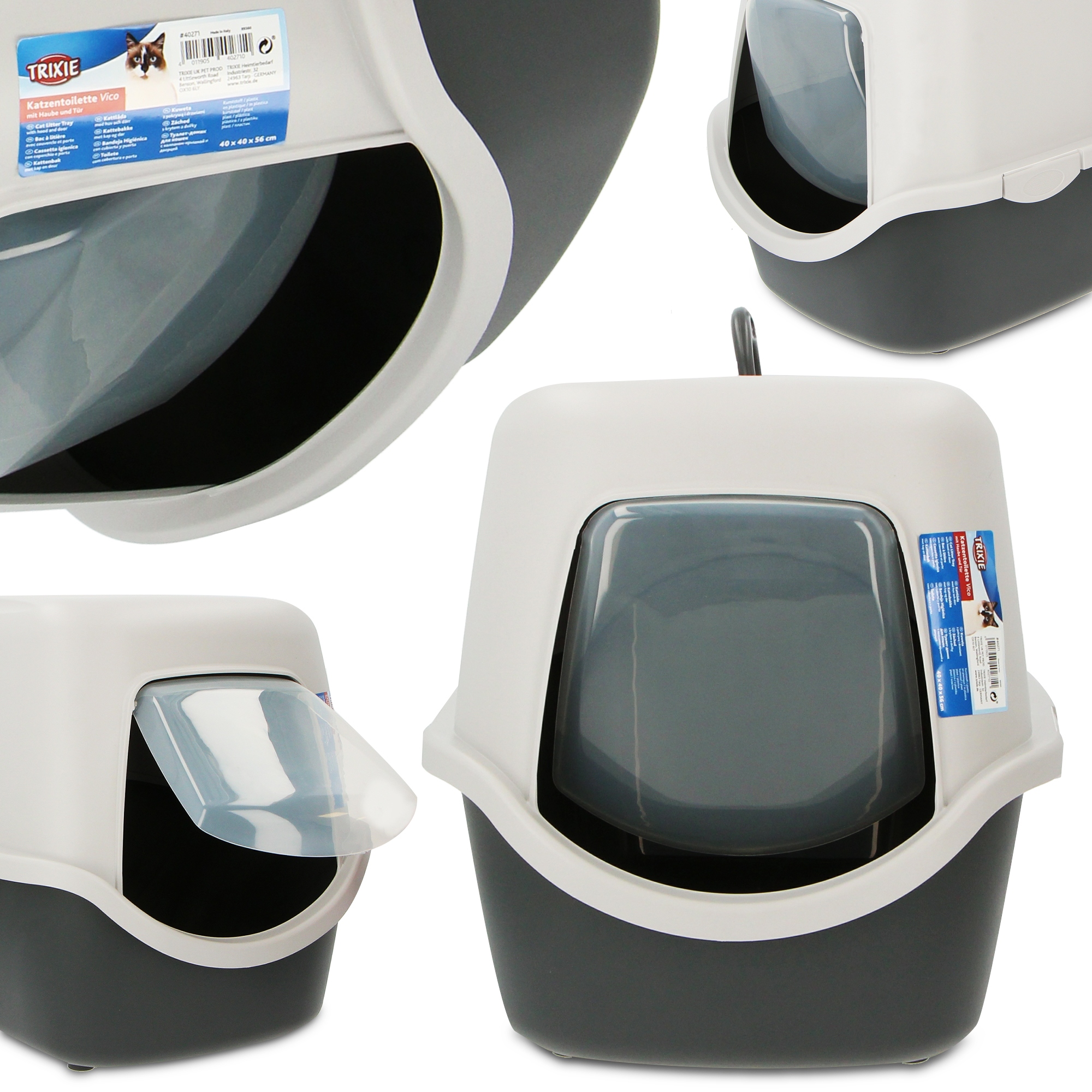 Kočičí Toaleta Kočka 40x56 Velká Uzamykatelná Krytá Toaleta Zabudovaná Dveřmi na Žvi 4R