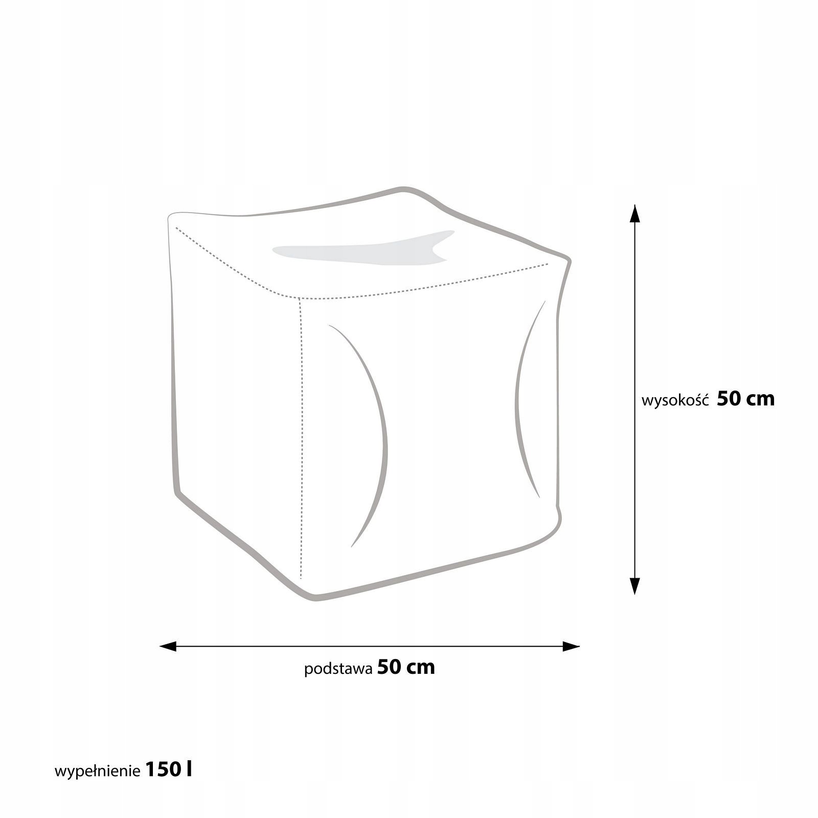Pufa Cube Large Ekoskóra Dolaro E1 kostka 50x50cm Typ worek