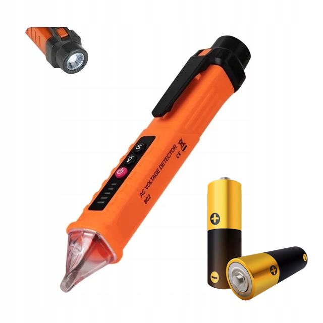 WYKRYWACZ PRĄDU CYFROWY DETEKTOR NAPIĘCIA PRÓBNIK 12-1000V BATERIE LATARKA