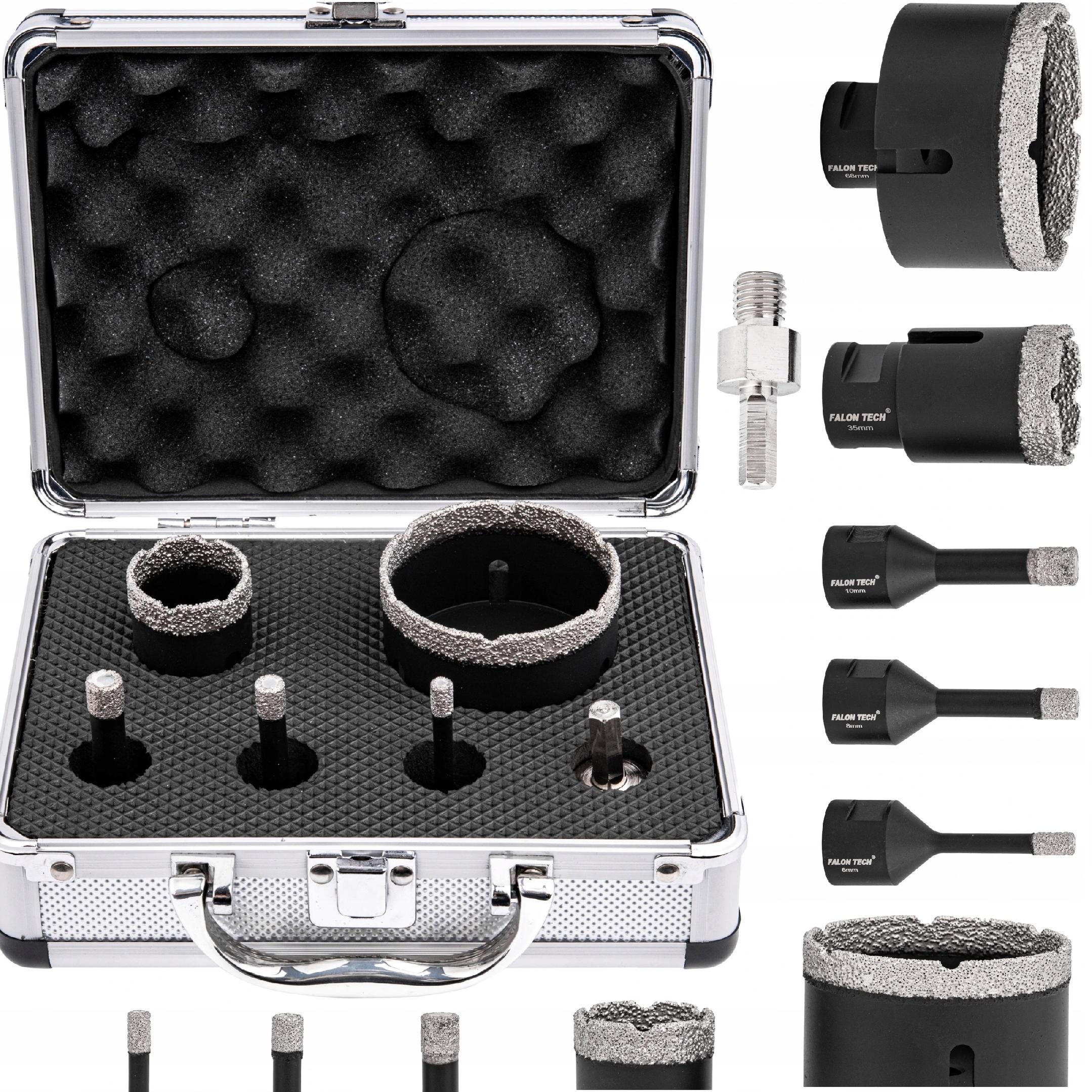 ZESTAW WIERTEŁ DIAMENTOWYCH KORONKI DO GRESU M14