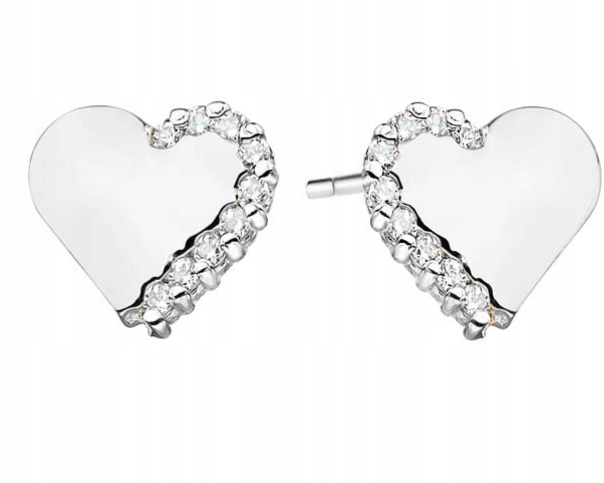 Bílé zlato náušnice s brilianty Srdíčka vruty
