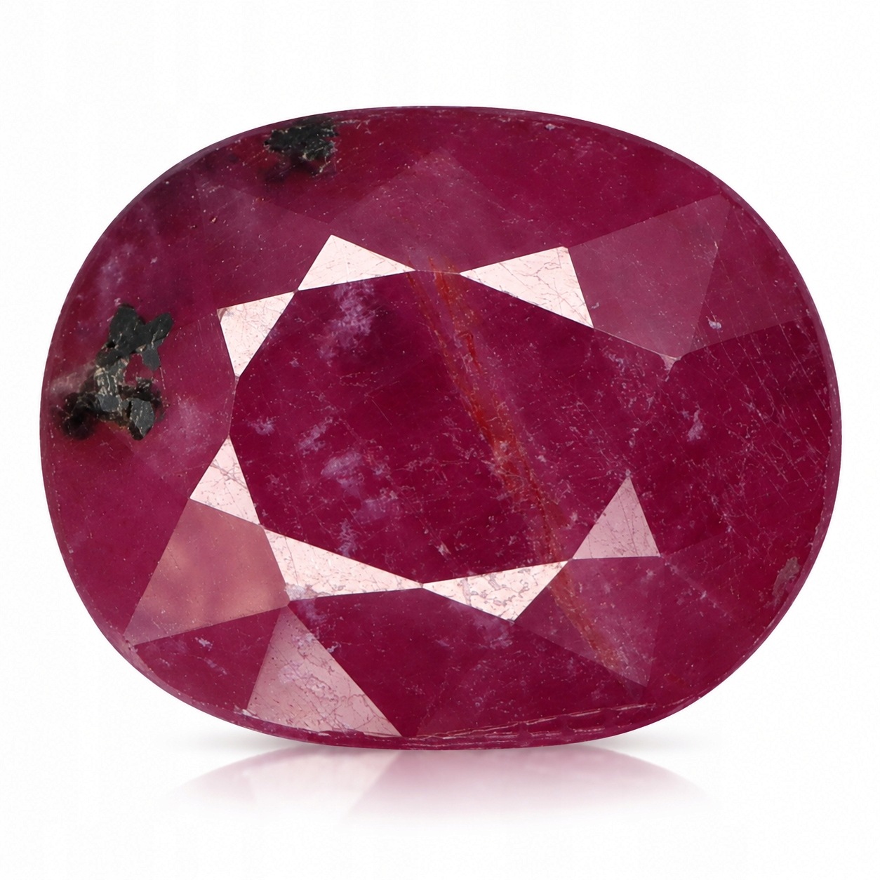 Přírodní Rubín 6.22 ct Fialový Ovál Mosambik I3 certifikát Wbd