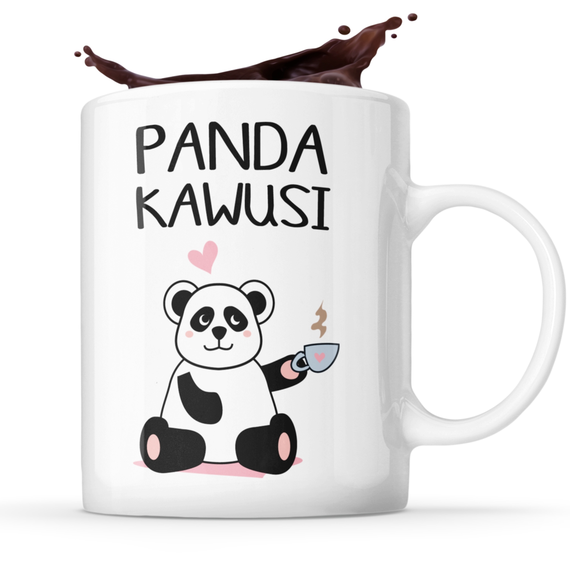 

Śmieszny Kubek Panda Kawusi