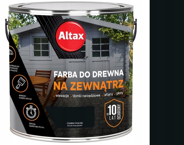 Altax Barva Barva Na Dřevo 2,5 L Černá Lesklá