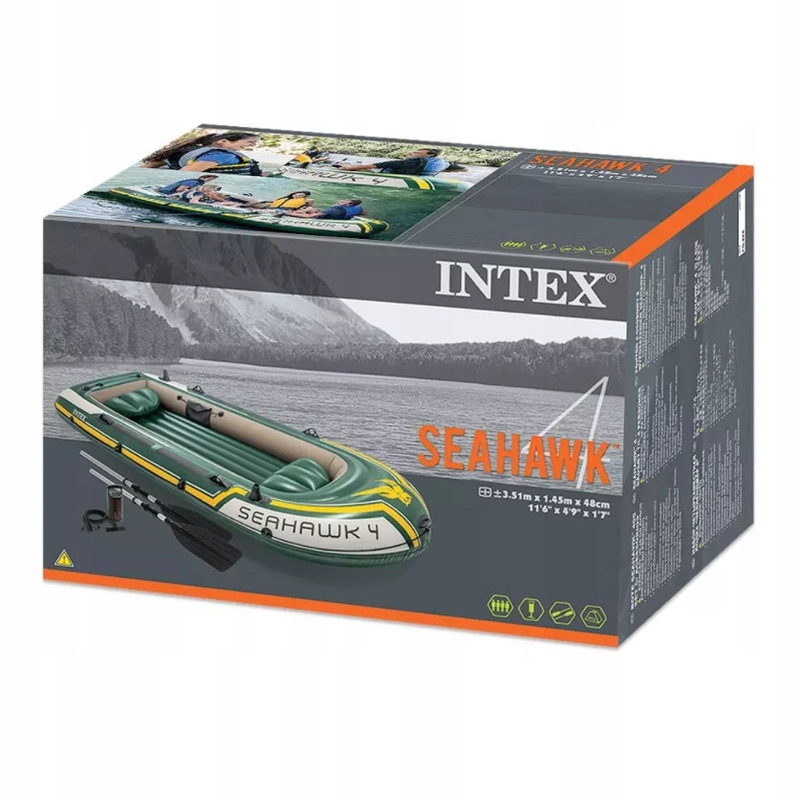 Łódź INTEX 68351 SEAHAWK 4 Set MODEL 2023 Kolor zielony