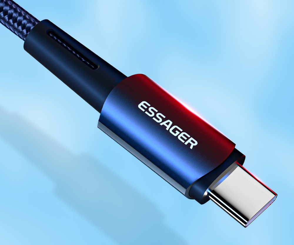 KABEL USB-C DO USB-C SZYBKI PD 60W ESSAGER 3A 0.5M 2x USB TYP C FAST CHARGE Kod producenta EXCTT1-CGB01