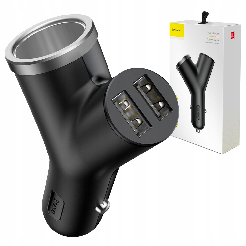 BASEUS SZYBKA ŁADOWARKA SAMOCHODOWA 2x USB 40W + GNIAZDO ZAPALNICZKI 3,4A