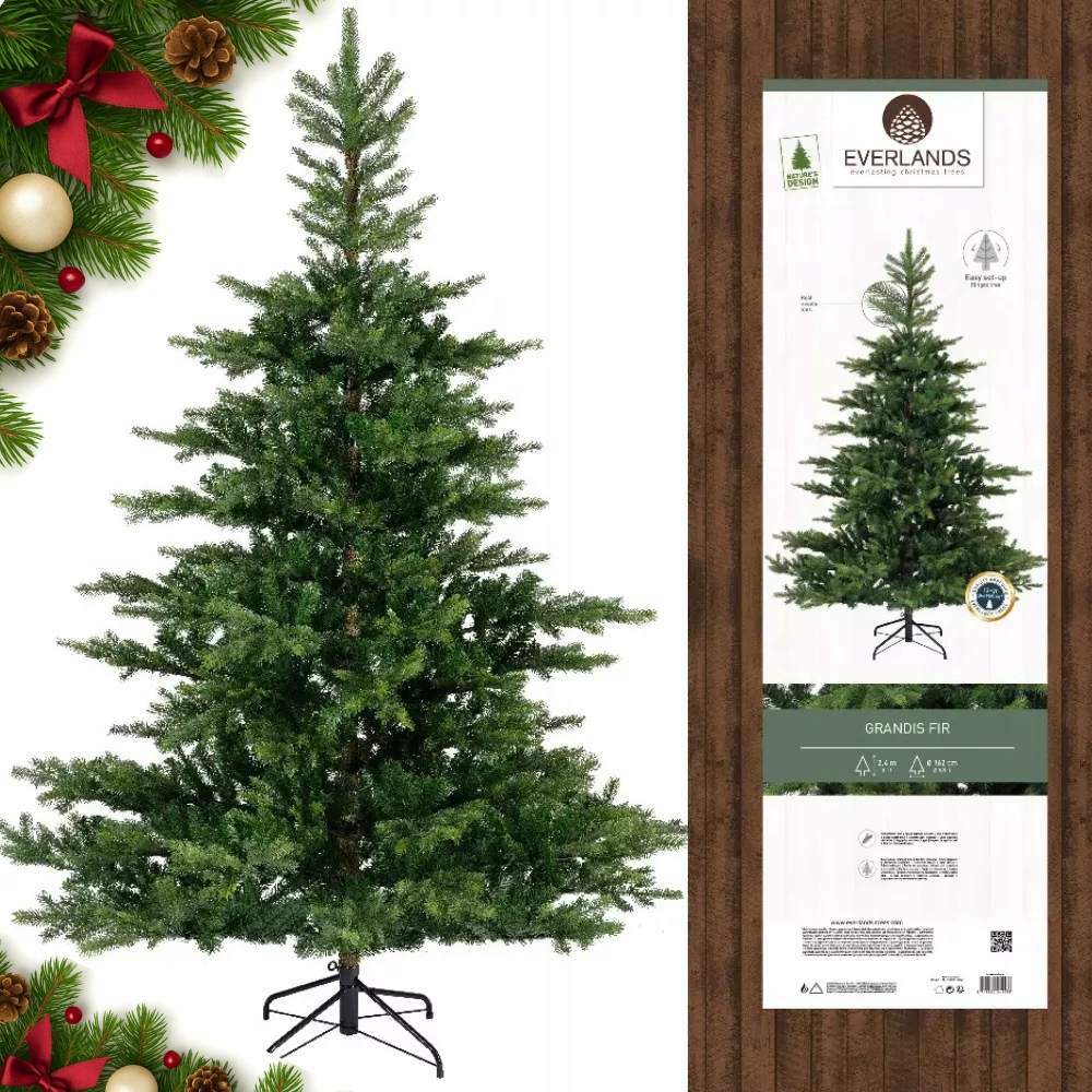 Umelý vianočný stromček Jedľa ako živá, vysoký 240cm Grandis