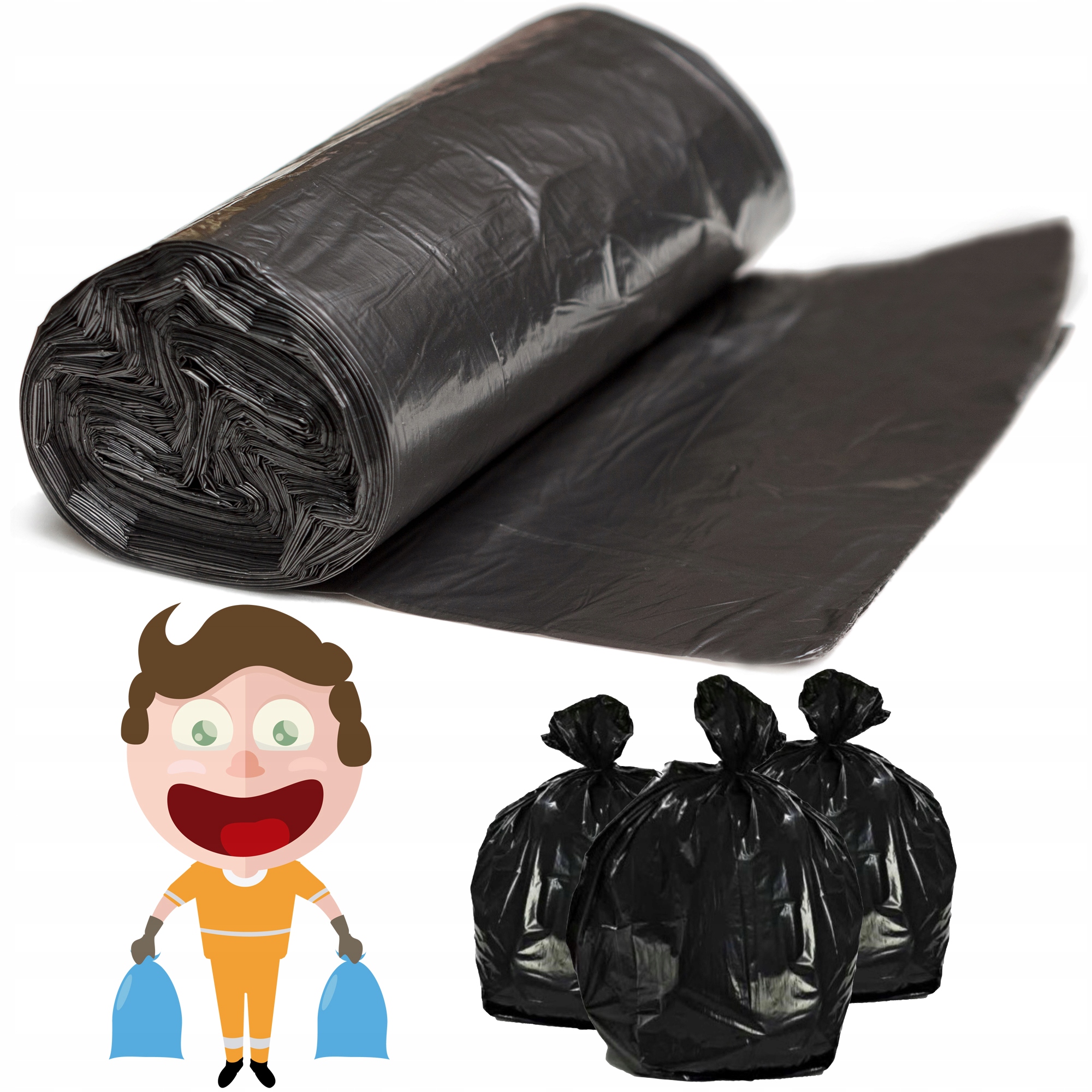 

Worki na śmieci Mocne czarne Ldpe 35L 100szt Grube