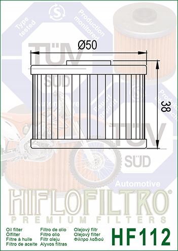 FILTR OLEJU HIFLOFILTRO HF112 Producent Hiflofiltro