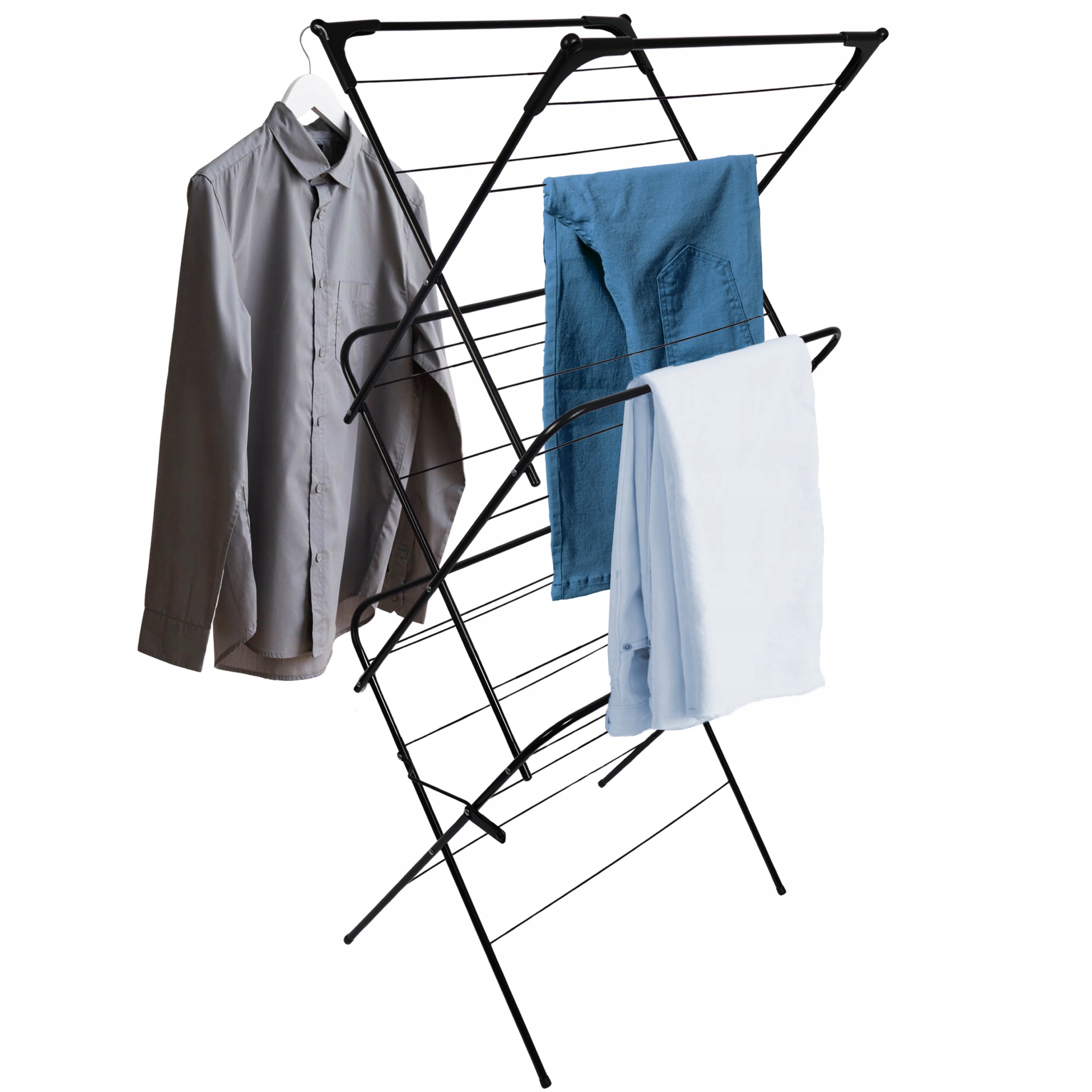 Sušák Na Prádlo Černá Vertikální Věž Odolná Koupelna Balkon Skládací