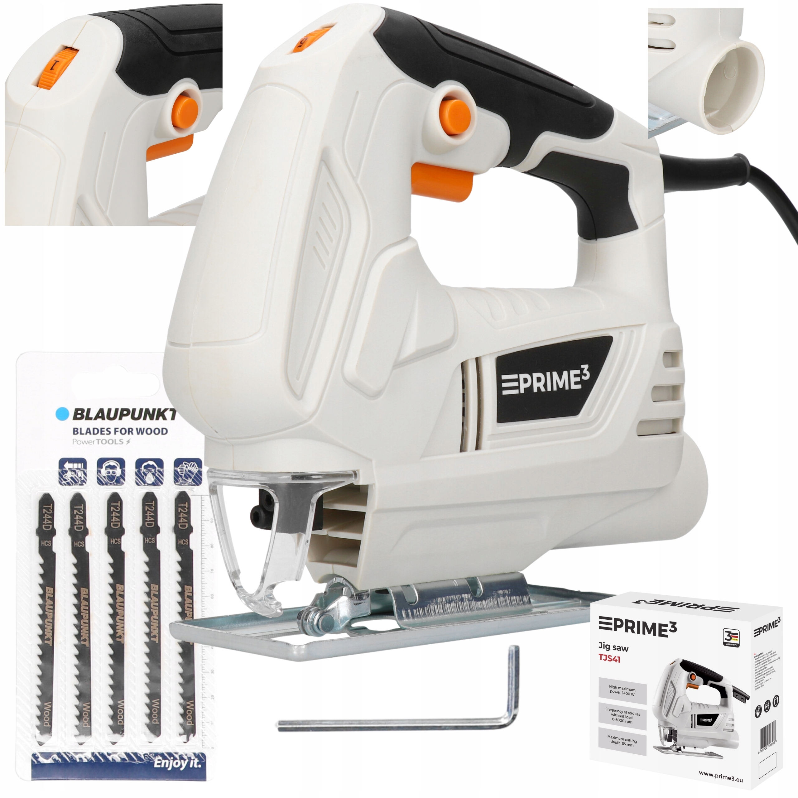 Wyrzynarka Przecinarka Zestaw Brzeszczotów 5 szt. 1400W PRIME3 TJS41