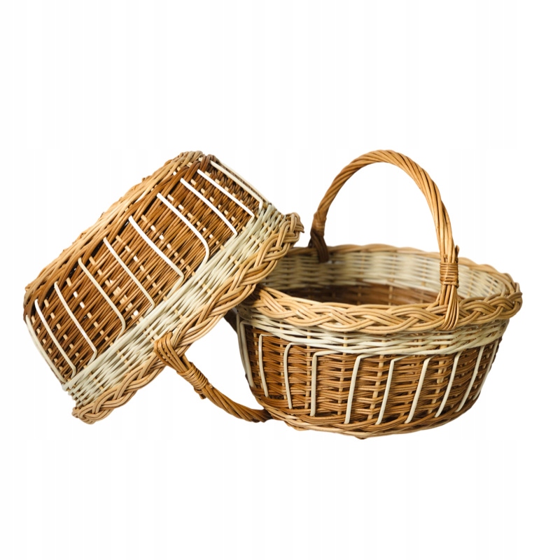 KOSZ OWALNY KOSZYK WIKLINOWY PLECIONY NA WIELKANOC ŚWIĘCONKA Materiał wykonania wiklina