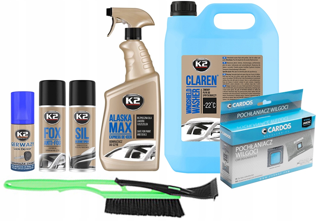 K2 ZESTAW ZIMOWY ODMRAŻACZ PŁYN + SKROBACZKA