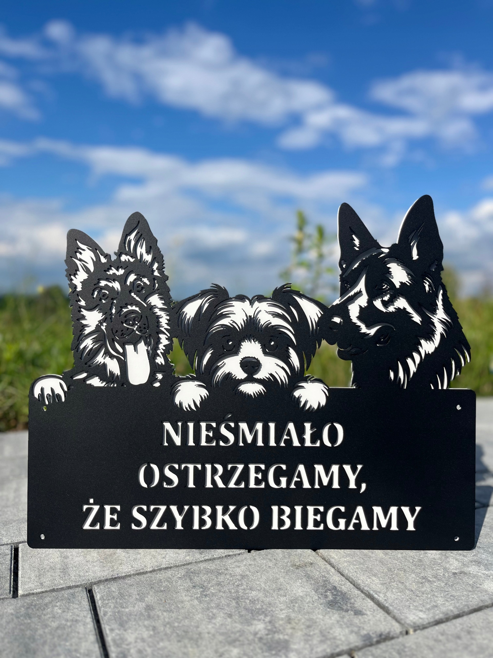 Tabuľka Písy psy Mačky na bránku výstražný plot ovčiak york